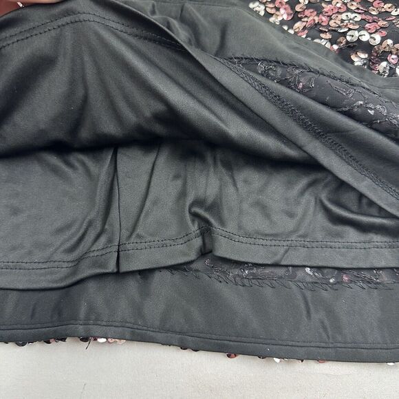 Vince Camuto Sz 0 Black Pink Silver Sequin Sheath Dress Flutter Sleeve New Years - Picture 5 of 9